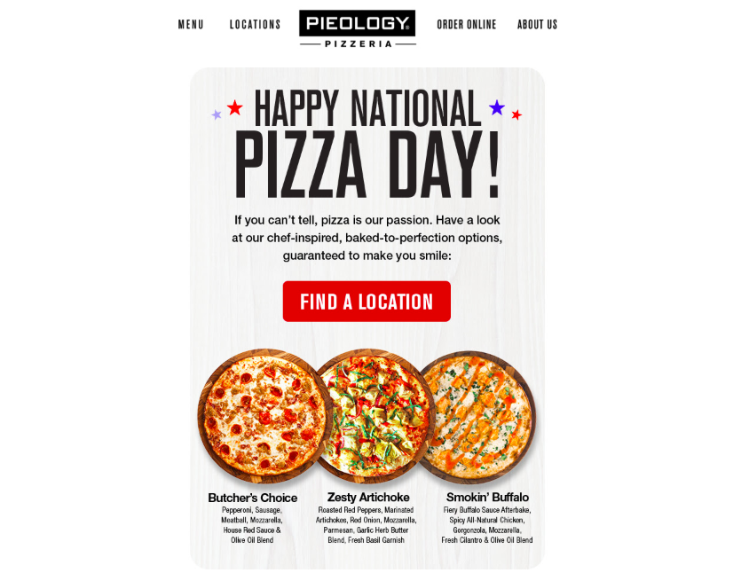 National Pizza Day promotion